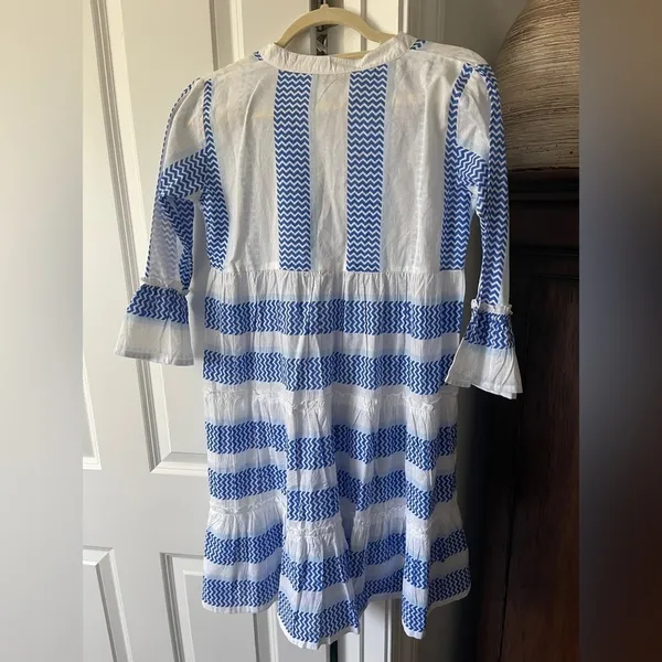 NWT Bindu Glenda Blue‎ White Dress - Image 5