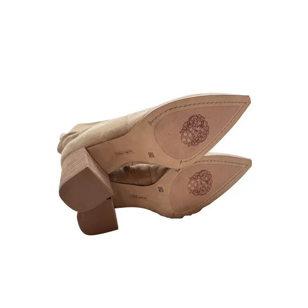Vince Camuto Tan Suede Tall Block Heel Boots Womens 6.5W Extra Wide Calf - Image 9