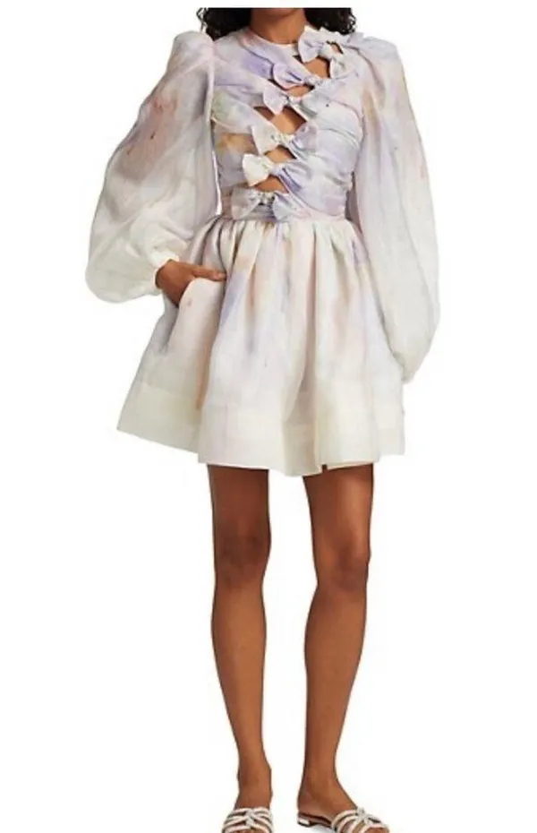 Zimmermann Rhythmic Knot Cut-Out Minidress size 0 - Image 2