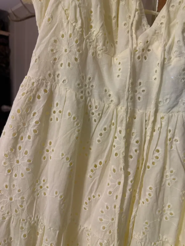 Eyelet Maxi Dress Yellow Size L - Image 2