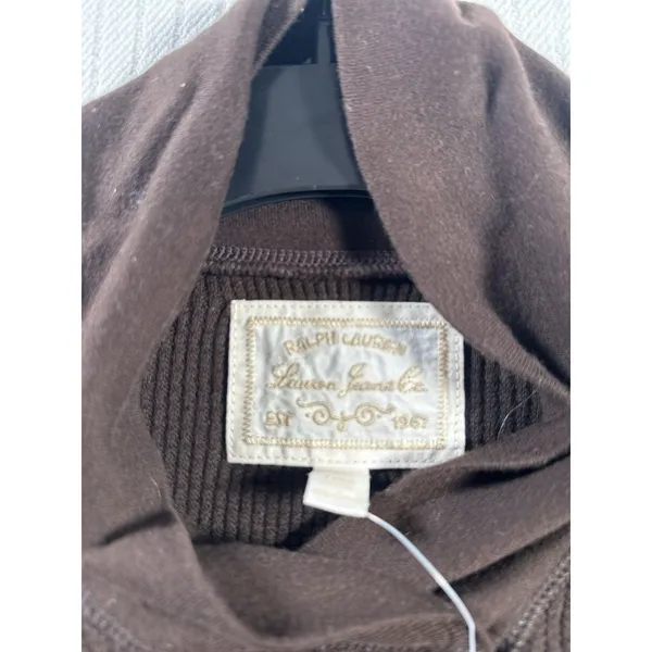 Lauren Ralph Lauren Women’s XL Brown Waffle Knit Thermal Shawl Collar Pullover - Image 6