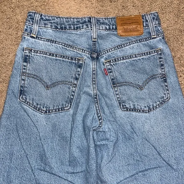 Levi's Premium‎ Baggy Dad Barrel Tapered Jean Easy Days Medium Wash Blue 25 - Image 7