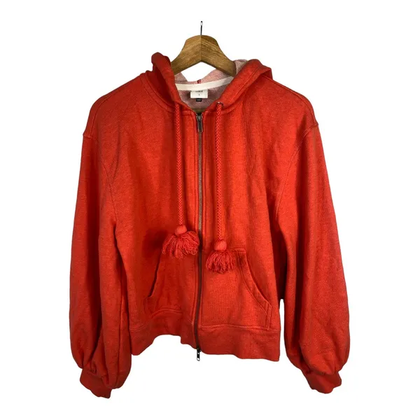 Cabi Womens Small Tangerine Deluxe Zip Up Hoodie Orange Zip Front Sweatshirt - Image 2