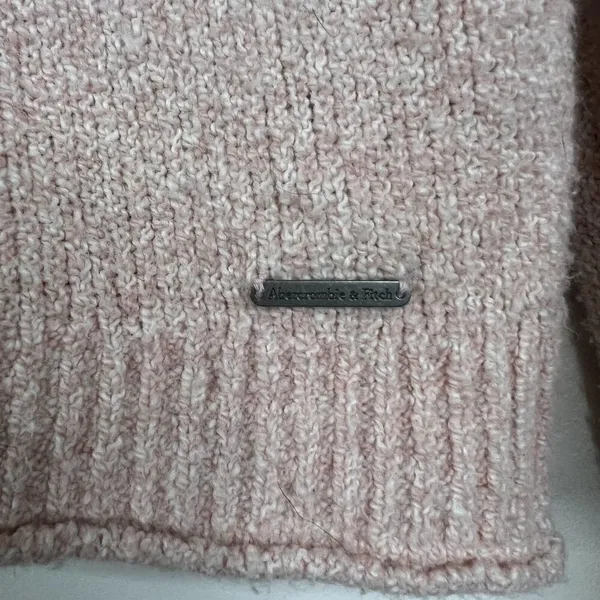 Abercrombie & Fitch Cropped V Neck‎ Slouchy Textured Long Sleeve Sweater - Image 2
