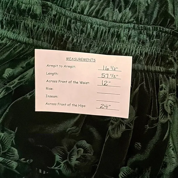 BALTIC BORN Green Velvet Artemis Maxi Dress Tonal Floral Smocked Flutter Small - Image 11