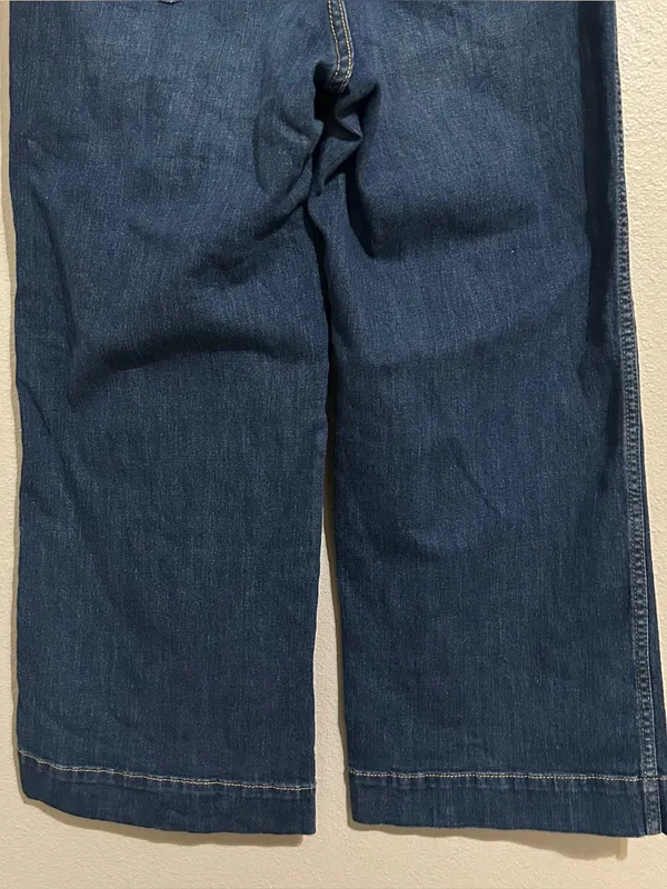 GAP Dark Wash High Rise Wide Leg Cropped Denim Jeans Women’s Size 12 / 31 - Image 8