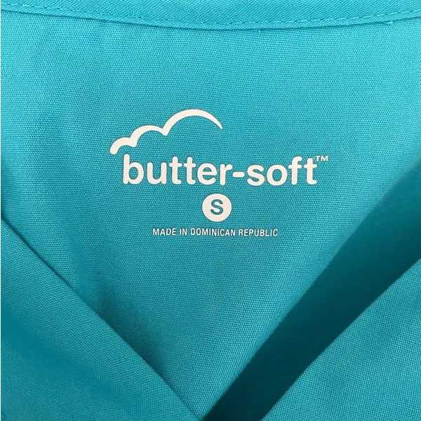Butter Soft Women Scrub Top‎ S Teal Medical Uniform Nurse Workwear Dental Casual - Image 2