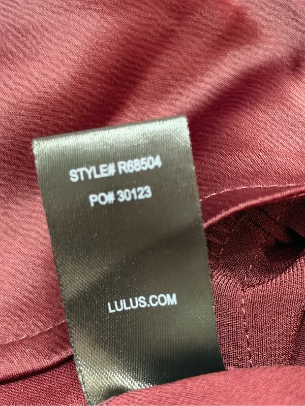 Lulus Women’s Touch of Heaven Burgundy Satin Sleeveless Jumpsuit size Large - Image 7