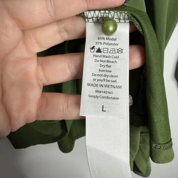 NWOT Lularoe Blouse Green Balloon Sleeves Large‎ Ruffle Neckline Flowy Casual - Image 5