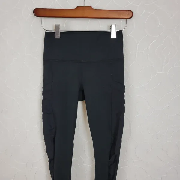 Powerhold by Fabletics Womens Leggings Size XXS Black See Through Mesh‎ Trim - Image 7