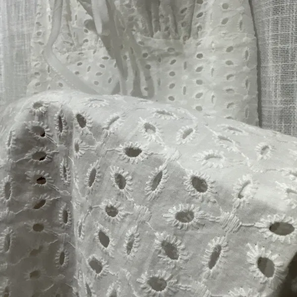 Commense White Eyelet Lace Maxi Dress Spaghetti Strap Summer Beach Boho Size M - Image 7