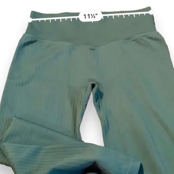 Pink Victoria's Secret Active Green Ribbed‎ Mid Rise Cropped Leggings Sz S - Image 8