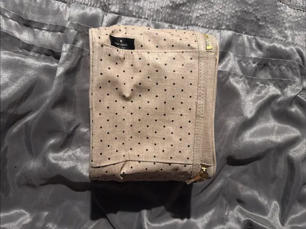 Kate Spade Out To Lunch Polka Dot Cosmetic Pouch in Beige - Image 3