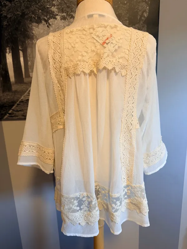 Penelope Rose Open Front Cardigan White - Image 3