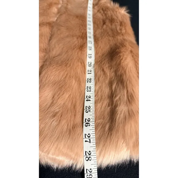 Zara Trafaluc Womens M Blush Pink Beige Faux Fur Vest Longline Gilet Boho Winter - Image 8
