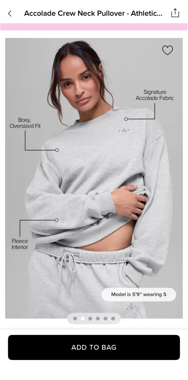 Alo Yoga Grey Crewneck Accolade Pullover L - Image 5