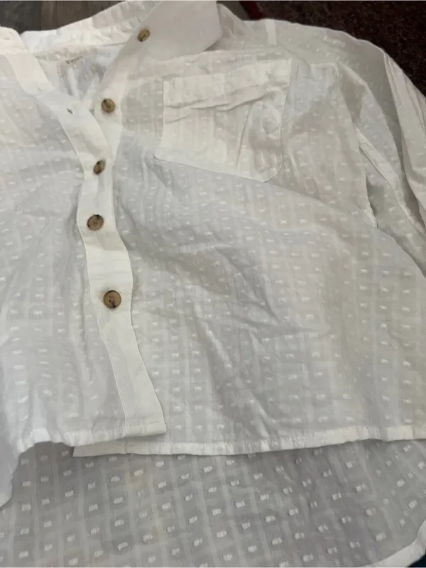 Marine layer white textured top size small - Image 6