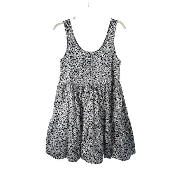 &‎ Other Stories Black White Floral Tiered Babydoll Mini Dress Womens Small - Image 2