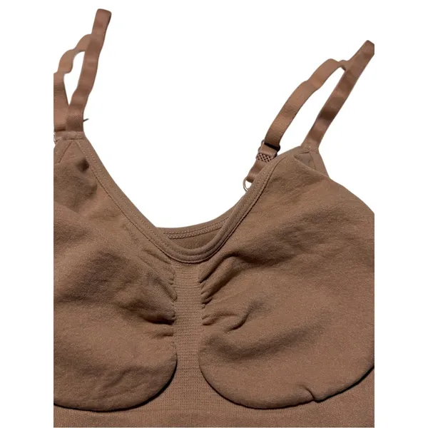 Comfort by Real Seamless Shaping Bodysuit Shorts Beige Large - Image 3