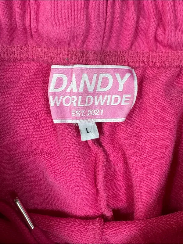 Dandy Worldwide Lover Sweat Shorts Pink Hearts Size L - Image 6