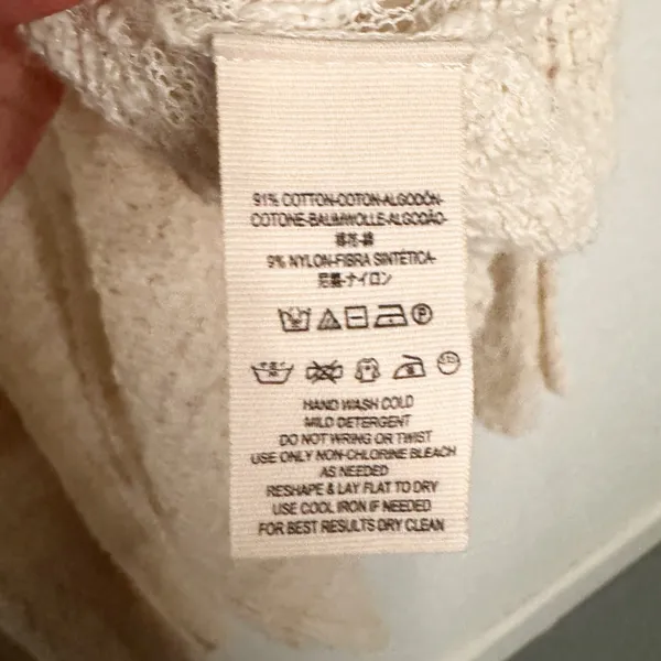 Free People Cotton Cream Long Oversized Cardigan Sz Xs - Image 6
