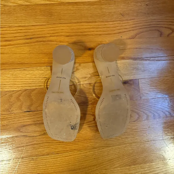 Dolce Vita neous Clear Beige Block Heel Sandals - Image 4