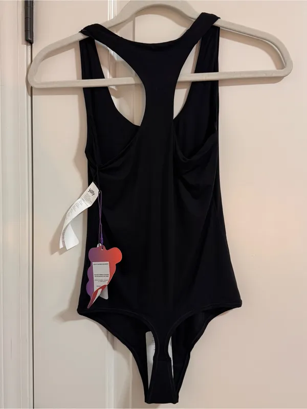 YITTY Black Racerback Bodysuit with Scoop Neck - Image 4