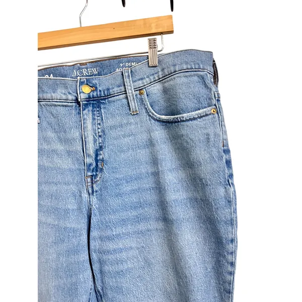 J.Crew Womens‎ 9" Demi Boot Crop Jeans Size 34 Brommell Wash Frayed Hem Denim - Image 3