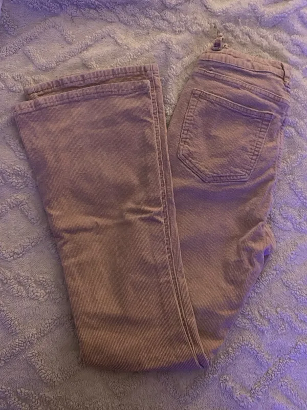 Shein Corduroy Pants Pink High-Waisted Flare - Image 2