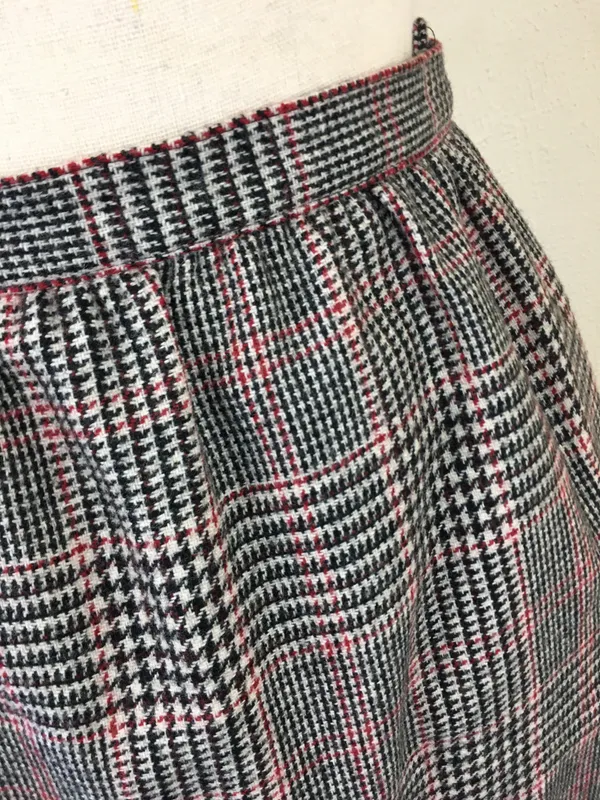 Vintage 80s Country Suburbans Wool Glen Plaid Check Midi Skirt Straight Lined 12 - Image 8