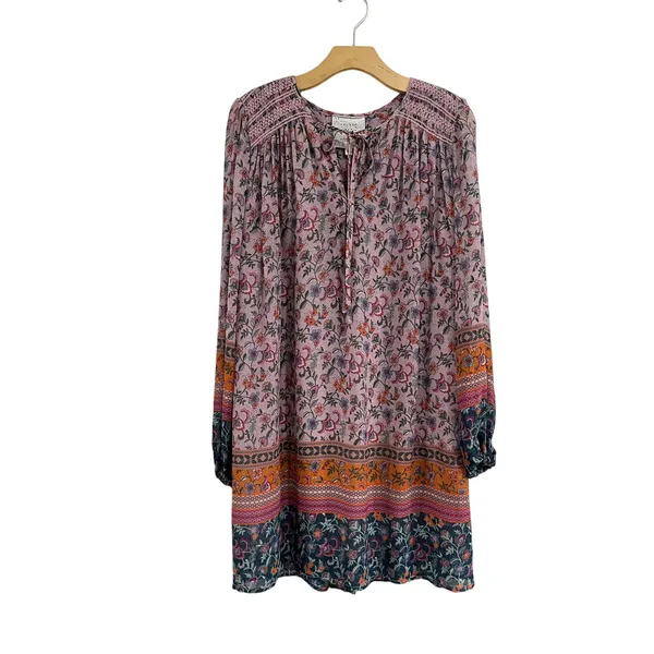 Johnny Was Maha Boho Mini Dress Embroidered Long Sleeve‎ Sz M Flowy - Image 2