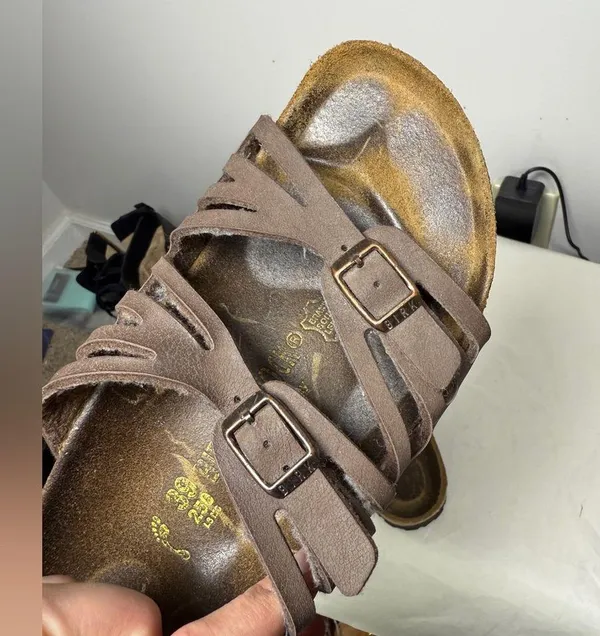 Birkenstock Granada Brown Leather Strappy Sandals Cork Footbed Sandals SZ 8 - Image 8