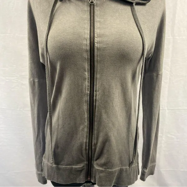BKE Sweatshirt Womens Full Zip Slim Fit Hoodie Lightweight XS Gray Ombré - Image 4