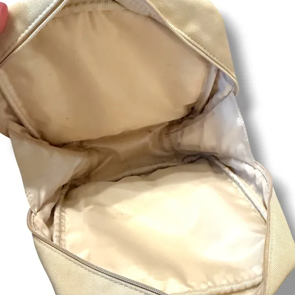 Burberry Adora Zip Cosmetic Bag Beige Plaid Texture‎ Travel Case - Image 8