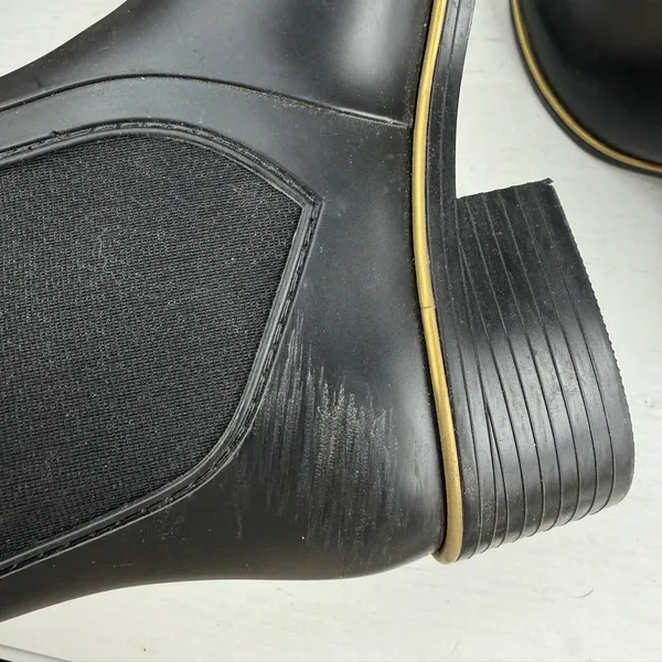 Kate Spade Solstice Ankle Rain Bootie Water Resistant Black Rubber Size 6 - Image 15