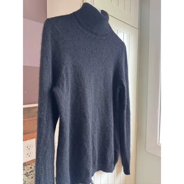 Charter Club Luxury Cashmere Turtleneck Sweater Women M Black Pullover - Image 2