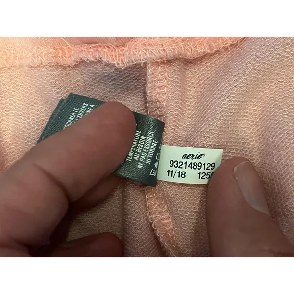 Aerie Shirt Womens XL Pink Terry Hooded V Neck Dolman Long Sleeve Tunic Top - Image 11