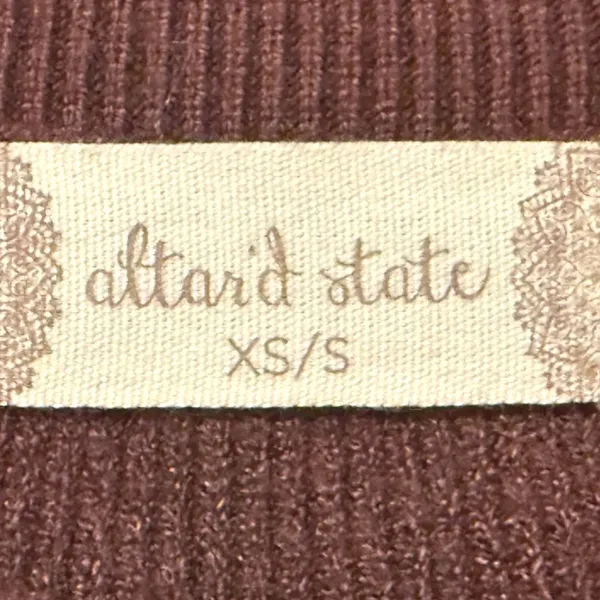 Altar'd State Mock Neck Sweater Brown Ribbed Side Slit Long Sleeve‎ Women XS/S - Image 6