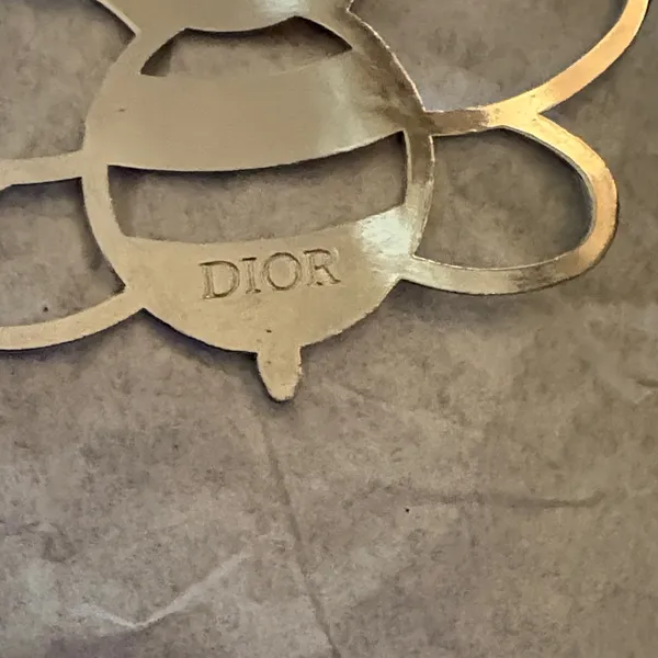 Dior Gold Bee‎ Charm Pendant on Black Cord - Image 3