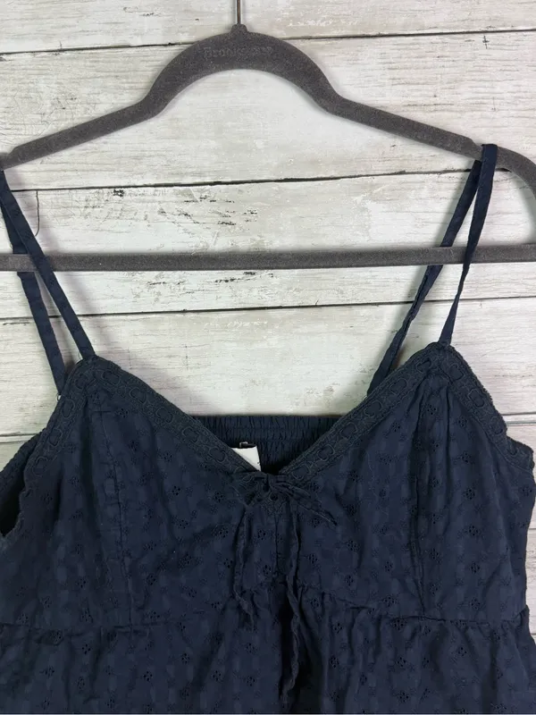 Hollister Navy Blue Eyelet Cami Top Size XL - Image 2