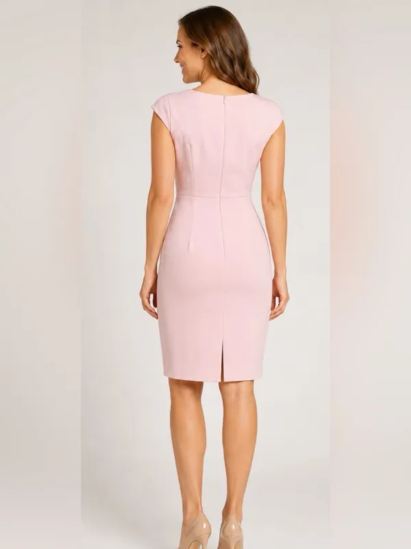 NWT Kasper Petite Tutu Pink Sheath Dress 12P Elegant Career Cocktail Dress - Image 2
