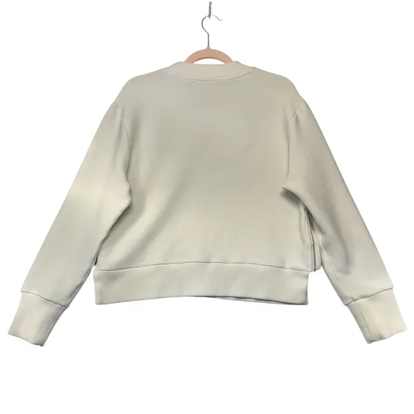 Varley Horton Side Zip Active Sweatshirt Oversized XS Ivory Cream Ribbed Flawed‎ - Image 5