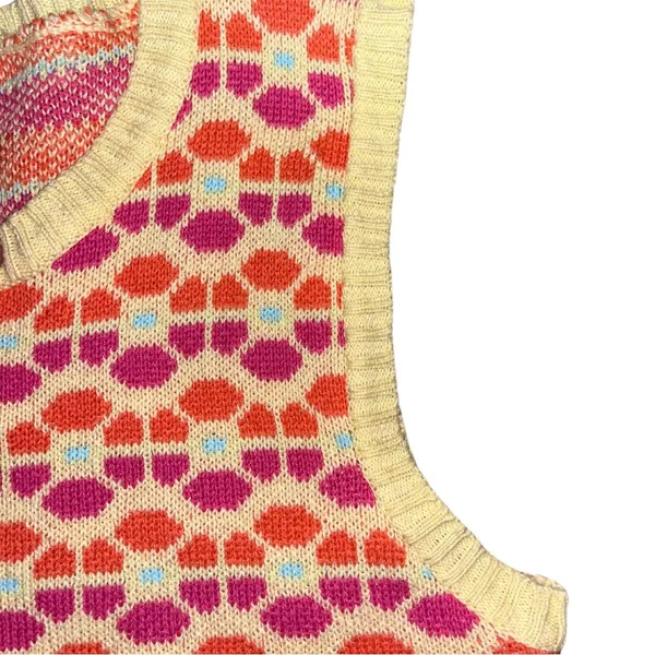 Altar'd State Pink and Orange Knit Retro Sweater Small - Image 5