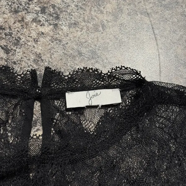 Joie Top Velvet Lace Whimsigoth Witchy Coquette Romantic Victorian Black Small - Image 3