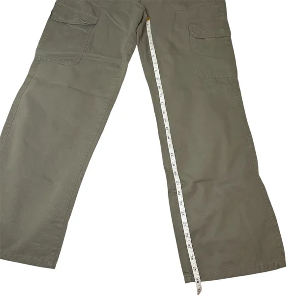 Zara Olive Green Cargo Pants Utility‎ Workwear Straight Leg Cotton Pockets Sz 8 - Image 8