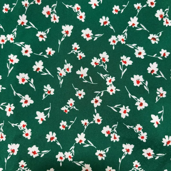 SHEIN Green Ditsy Floral Midi Skirt with Front Slit - Image 3