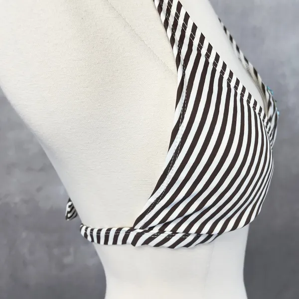 OP Ocean Pacific Bikini Top Women Small‎ Embroidered Beaded Y2K Indie Beach Surf - Image 3