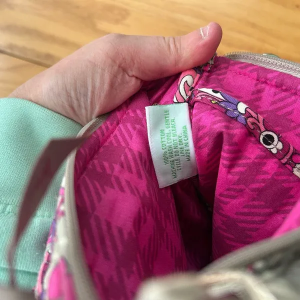 Vera Bradley Very‎ Berry Pink Gray Paisley Hipster Shoulder Crossbody Bag Purse - Image 8