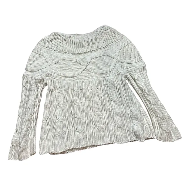 Nicole Miller Ivory Chunky Knit Sweater Cozy Y2K Winter Vibes ❄️cozy girl‎ Sz XS - Image 2