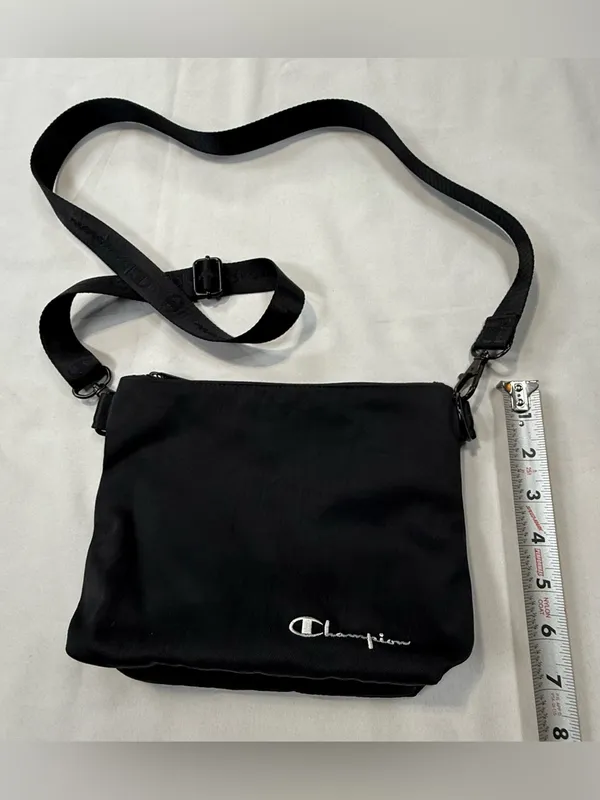 Champion Black Crossbody Bag with White Logo - Image 2